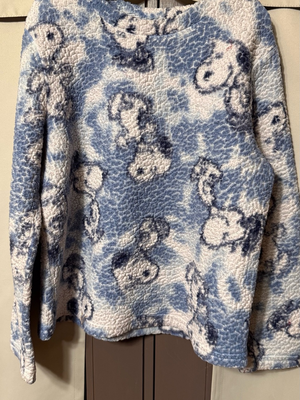 Peanuts Blue & White Sherpa Teddy Pullover Jacket